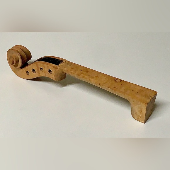 Vintage Artisan Luthier Crafted Hardwood Violin Fiddle Neck Head Raw - Picture 7 of 12